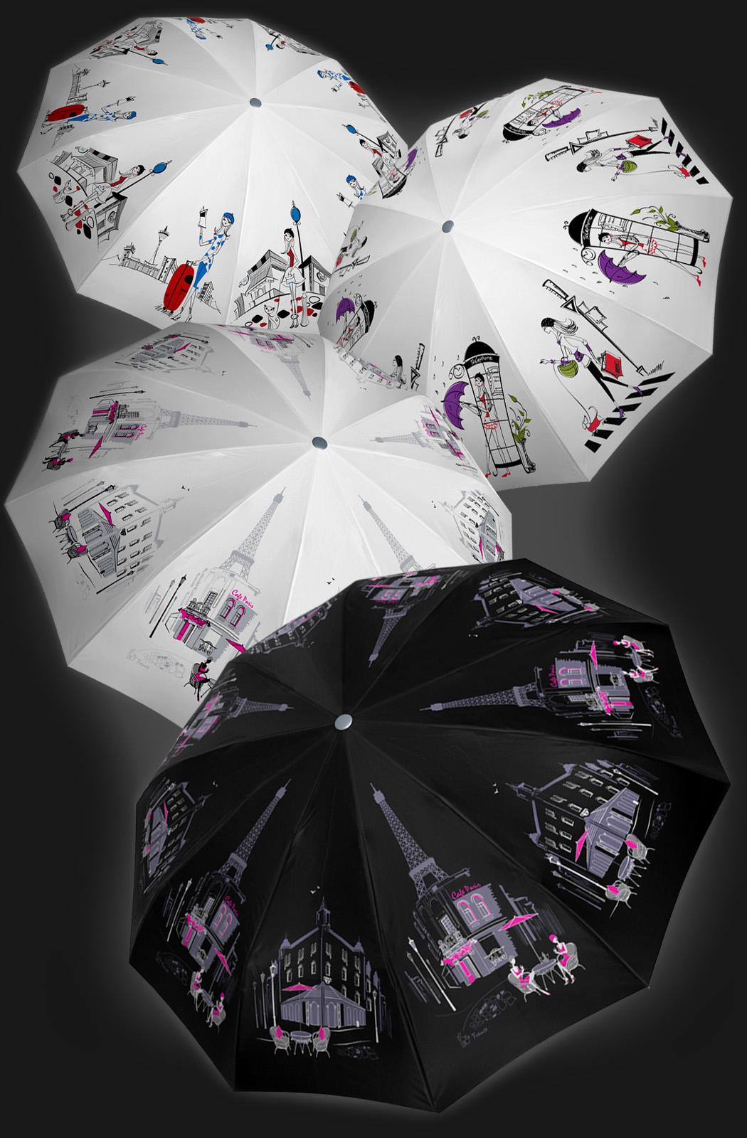 зонты арт шелкография