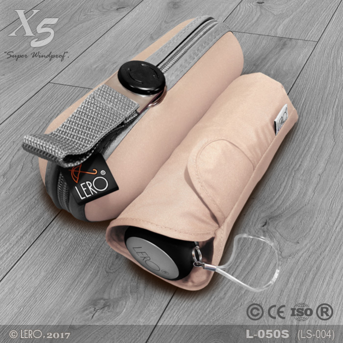 Мини зонт женский легкий бежевый с футляром LS-004BOX (X5)
