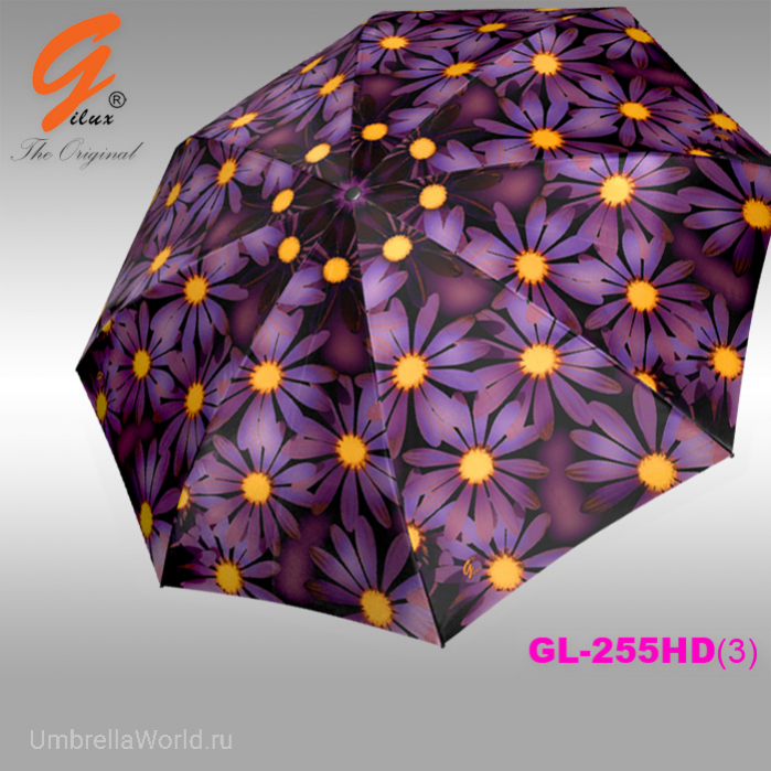 Зонт женский автомат, фиолетовая ромашка